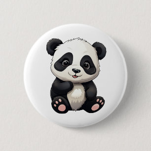 Tecknad panda illustration knapp