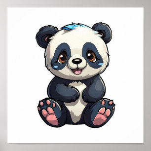 Tecknad panda illustration poster