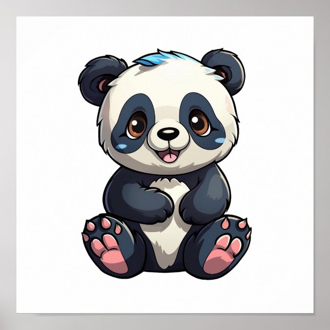 Tecknad panda illustration poster (Framsidan)