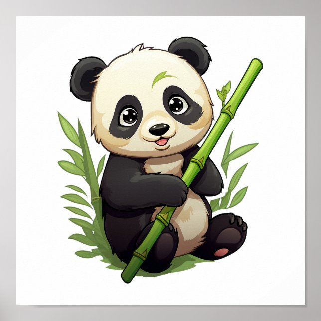 Tecknad panda illustration poster (Framsidan)