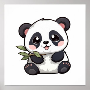 Tecknad panda illustration poster