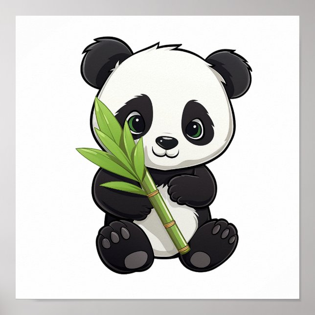 Tecknad panda illustration poster (Framsidan)