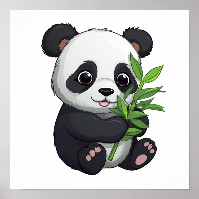 Tecknad panda illustration poster (Framsidan)