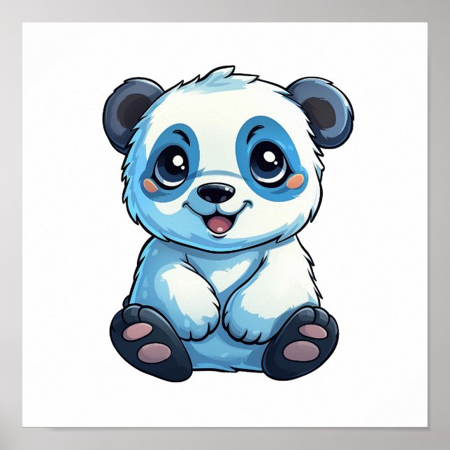 Tecknad panda illustration poster (Framsidan)