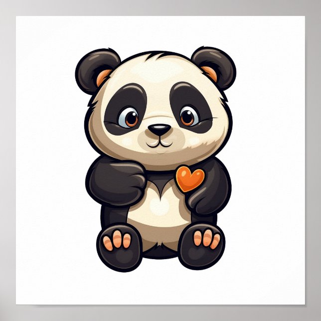 Tecknad panda illustration poster (Framsidan)