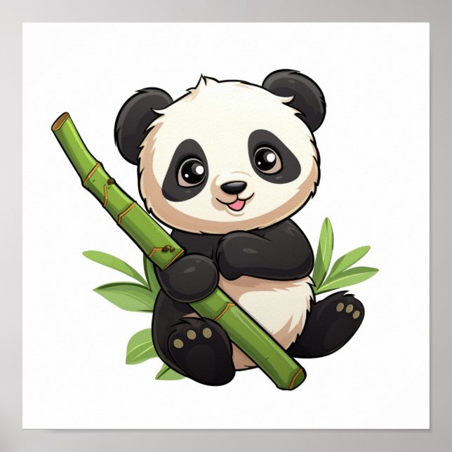 Tecknad panda illustration poster (Framsidan)