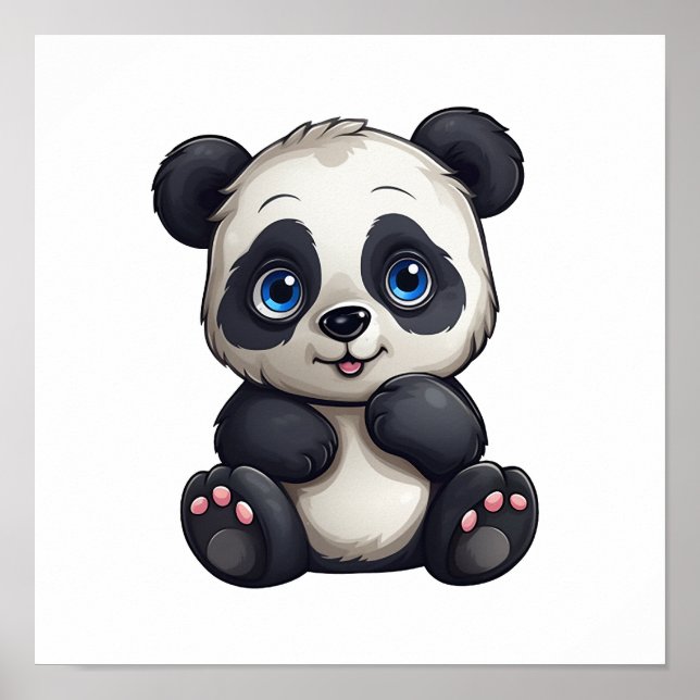 Tecknad panda illustration poster (Framsidan)