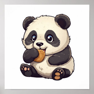 Tecknad panda illustration poster