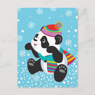 tecknad panda vykort