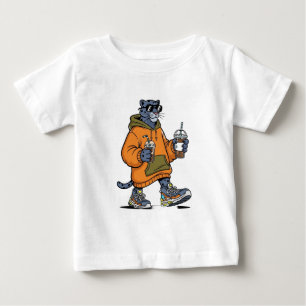 Tecknad panter med solglasögon t shirt