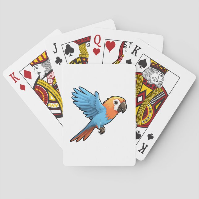 Tecknad papegoja illustration casinokort (Baksidan)