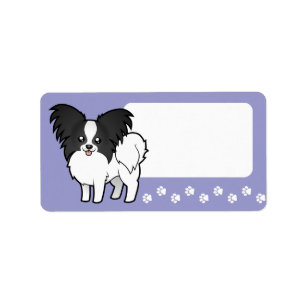Tecknad Papillon Adressetikett
