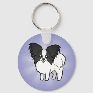Tecknad Papillon Nyckelring