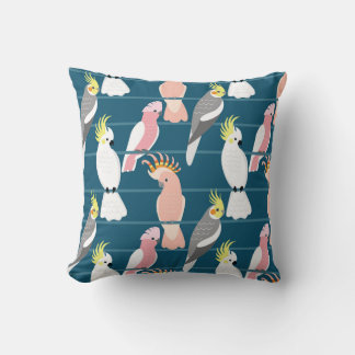 Tecknad Parrots: Cute Seamless Mönster Kudde