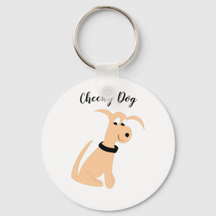 Tecknad Peach hund Cheeky Hund Keychain Nyckelring