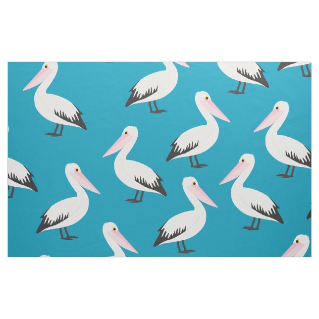 Tecknad Pelican Print Mönster Tyg (Fat Quarter)