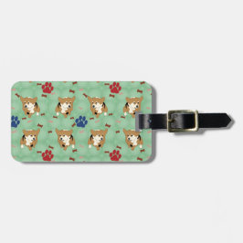 Tecknad Pembroke Welsh Corgi Bagagebricka