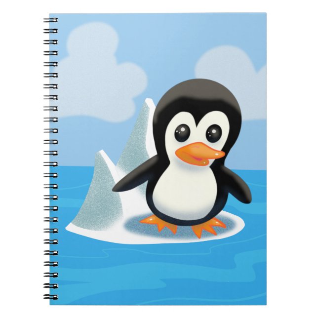 Tecknad Penguin Anteckningsbok (Framsidan)