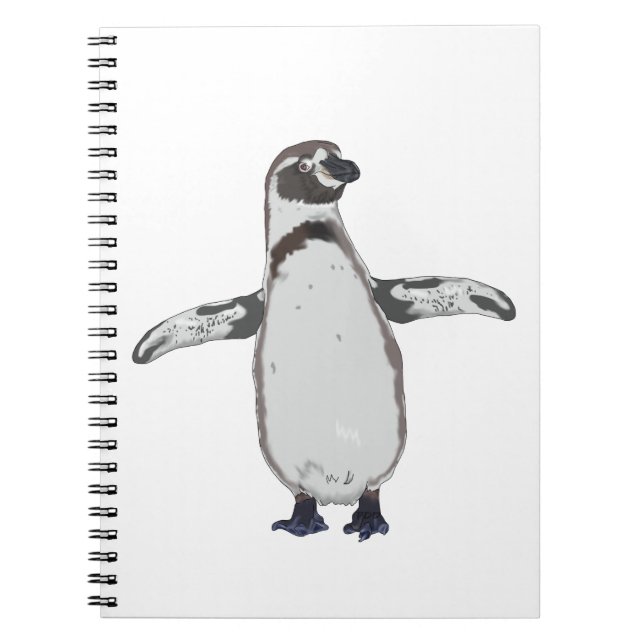 Tecknad Penguin Anteckningsbok Med Spiral (Framsidan)
