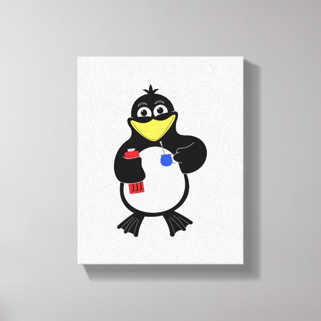 Tecknad penguin canvastryck (Framsida)
