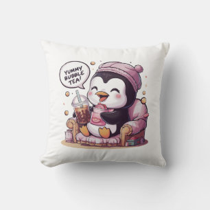 Tecknad Penguin: Mysigt, Kawaii Vibes Kudde