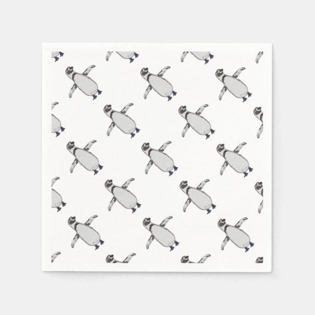 Tecknad Penguin Pappersservett (Framsidan)