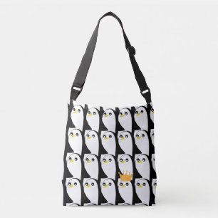 Tecknad Penguin: Svartvit Vintage Axelväska