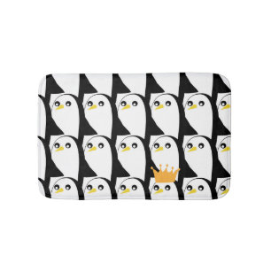 Tecknad Penguin: Svartvit Vintage Badrumsmatta