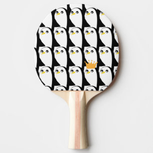 Tecknad Penguin: Svartvit Vintage Pingisracket