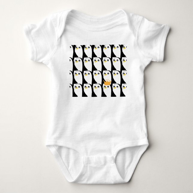 Tecknad Penguin: Svartvit Vintage T Shirt (Framsida)