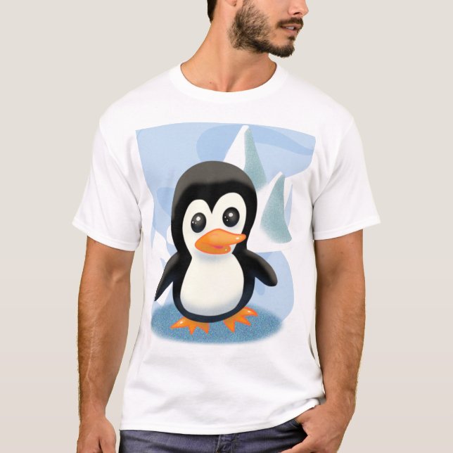 Tecknad Penguin T Shirt (Framsida)