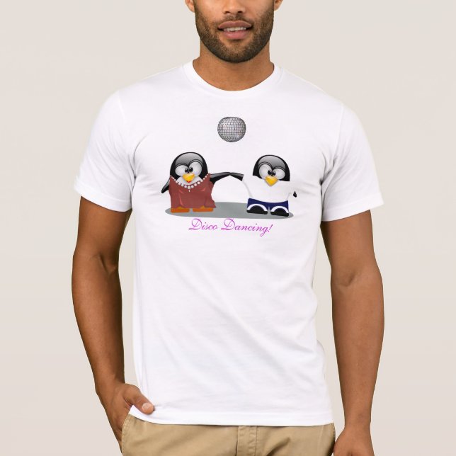 Tecknad Penguins Disco Dancing Shirt T-shirt (Framsida)