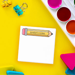Tecknad pennanteckningar för ditt namn post-it block