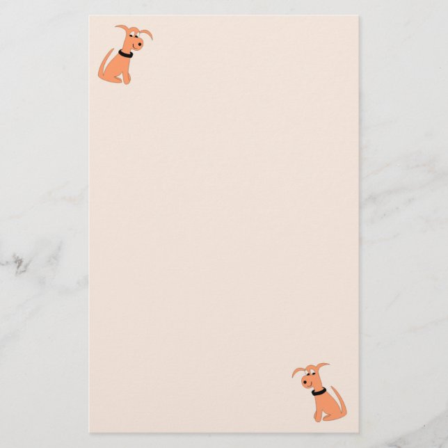 Tecknad persiko-hund Cheeky-Hund persikopapper Brevpapper (Framsida)