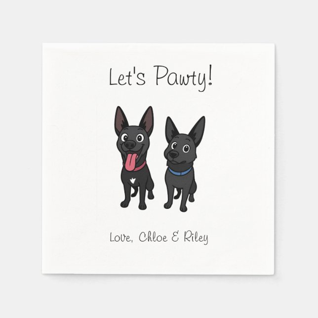 Tecknad Pet cocktail napkin Pappersservett (Framsidan)