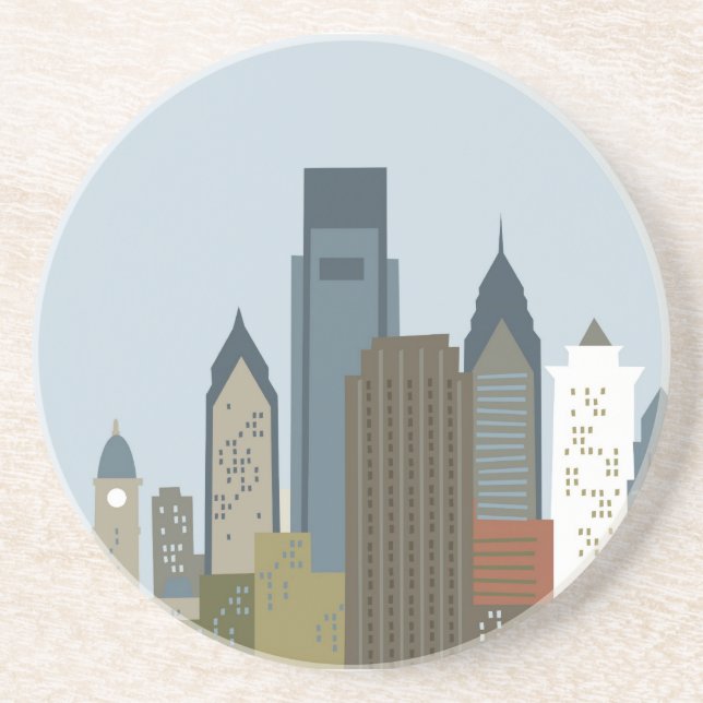 Tecknad Philadelphia Underlägg Sandsten (Framsidan)