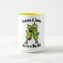 Tecknad Pickle Pair Pickleball Team Big Dill Mugg