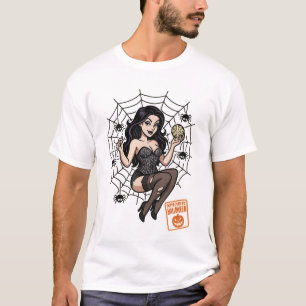 Tecknad Pin-Up Spider - Halloween-godkänd T Shirt