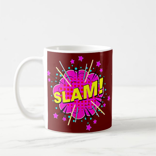 Tecknad PIP Rosa Gult SLAM-Novelty Kaffemugg (Vänster)