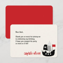 Tecknad Pirat Frakt och Skeletons Barns födelsedag Tack Kort