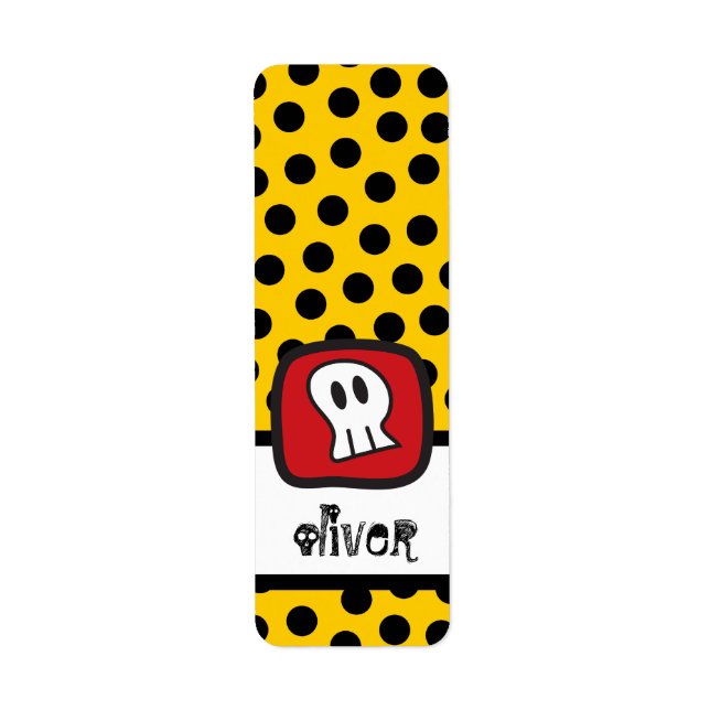 Tecknad Pirat Skull & Bone Barn Halloween fest Returadress Etikett (Framsidan)