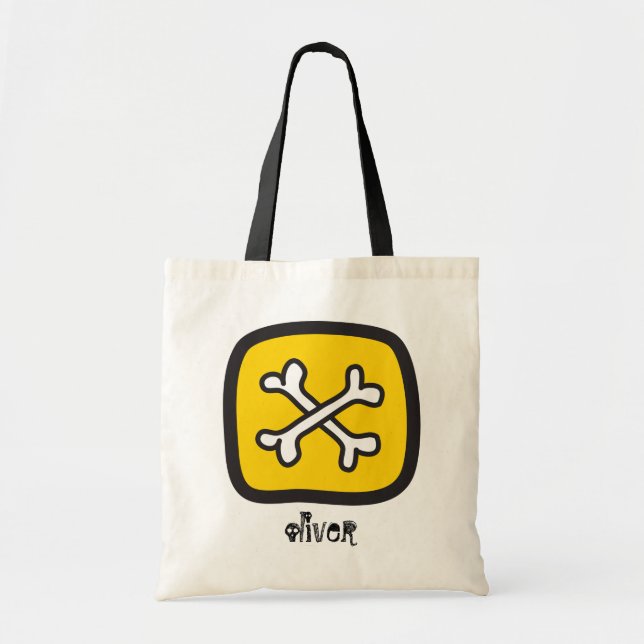 Tecknad Pirat Skull & Bone Barn Halloween fest Tygkasse (Framsidan)