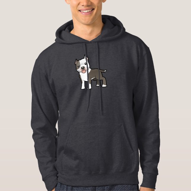 Tecknad Pitbull/amerikanStaffordshire Terrier Sweatshirt (Framsida)