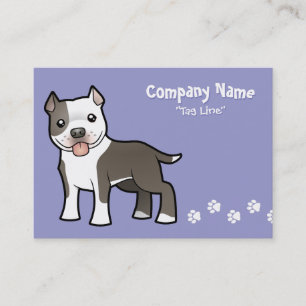 Tecknad Pitbull/amerikanStaffordshire Terrier Visitkort