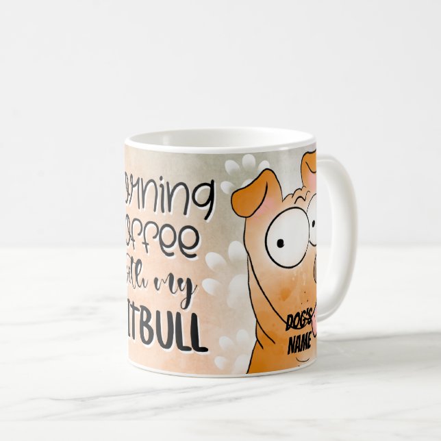 Tecknad Pitbull Hund Pet Coffee Mugg, Kopp (Framsida höger)