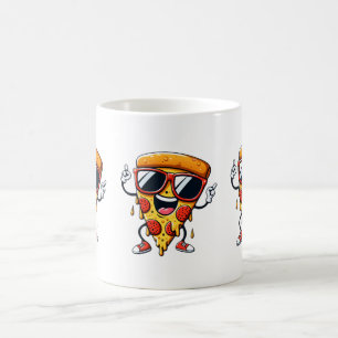 Tecknad Pizza Slice med Drip Cheese Vibes Kaffemugg