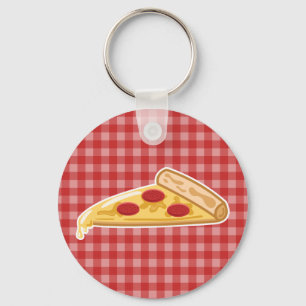 Tecknad pizzabit nyckelring