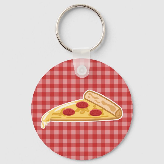 Tecknad pizzabit nyckelring (Framsida)