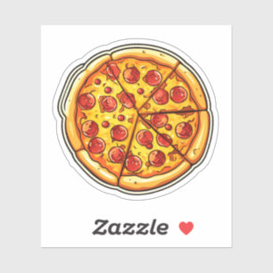 Tecknad pizzaillustration klistermärken