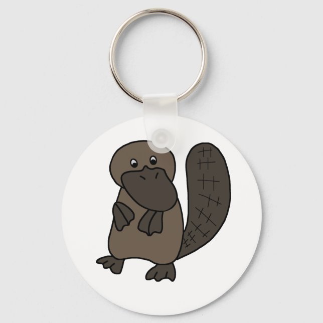 Tecknad Platypus Nyckelring (Framsida)